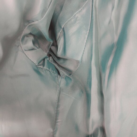 Y2K cotton velvet teal blue blazer jacket sharp lapels XS - Picture 11 of 12